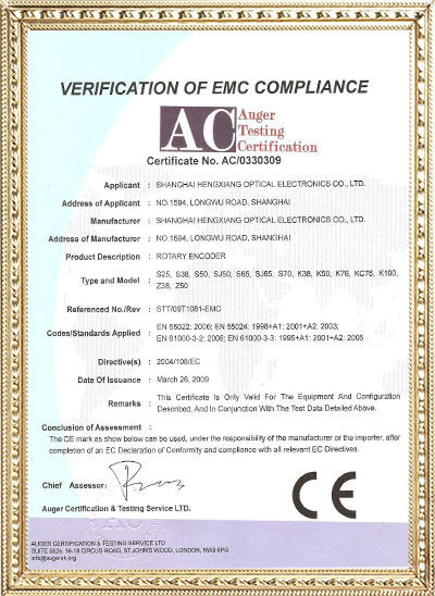 Китай Shanghai Hengxiang Optical Electronic Co., Ltd. Сертификаты